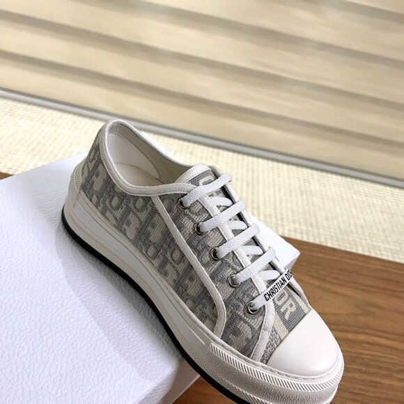 Dior Gray Sneakers with Rubber Toe Cap and Canvas Upper - Picture 3 of 9